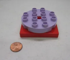 Lego Duplo Red & Purple Turntable Swivel Turn Table Block Specialty Part