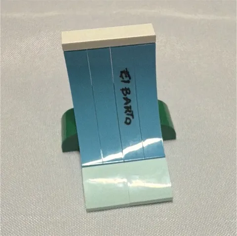 LEGO Plastic Slope Piece Blue White Green Printed "EL BARTO” Part 71006