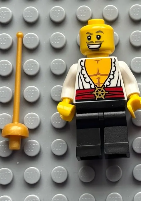 Lego Series 12 Swashbuckler Minifigure No Hat col12-13 Gold Weapon Sword Epee