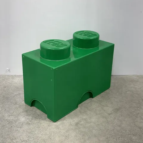 LEGO Green 2 Stud Stackable Storage Brick Box Container Organizer
