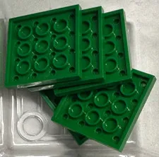 LEGO Plate 4 x 4, 3031, Green, QTY 5 Free Shipping