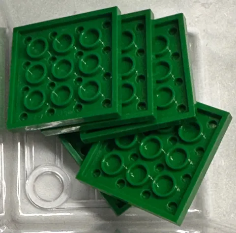 LEGO Plate 4 x 4, 3031, Green, QTY 5 Free Shipping