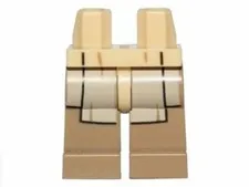 LEGO® Part 970c69pb12 - Hips and Dark Tan Legs with SW Jedi Robe Pattern