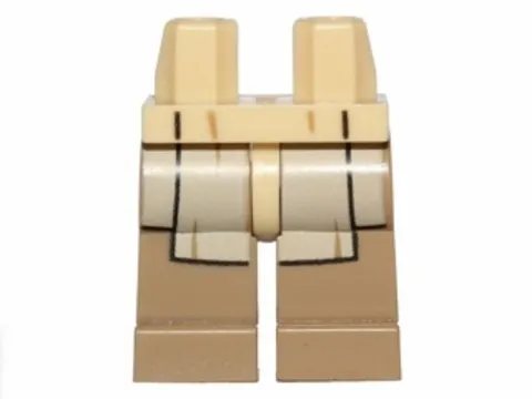 LEGO® Part 970c69pb12 - Hips and Dark Tan Legs with SW Jedi Robe Pattern