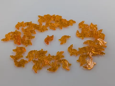 Lego x50 New Trans-Orange Minifigure, Plume Feather Triple # 64647 Flame