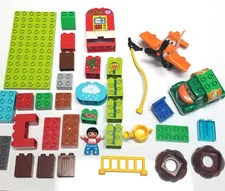 LEGO Duplo Lot 43 Pieces Dusty Plane Fuel Truck Bank ATM Minifigure Blocks