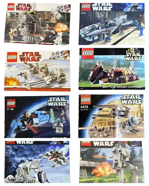 Lot of 8 LEGO Star Wars Instruction Manuals ONLY 8128 8089 8084 7126 7103 4478