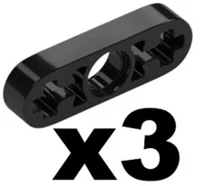 Lego TECHNIC Black Liftarm Thin 1 x 3 - Axle Holes Qty 3 Part 6632 T1