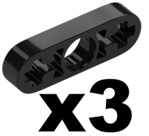 Lego TECHNIC Black Liftarm Thin 1 x 3 - Axle Holes Qty 3 Part 6632 T1