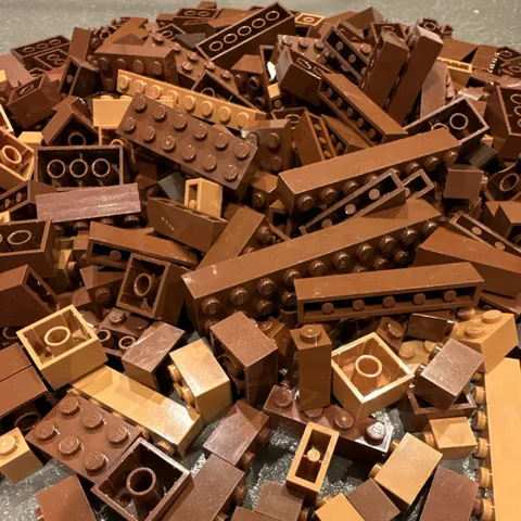 LEGO 1.5+lb bag of Assorted Brown Bricks of Various Shapes & Sizes MOC Clean!