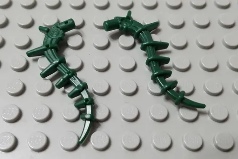 LEGO Lot of 2 Dark Green Bionicle Spiney Animal Tail Plant Vines