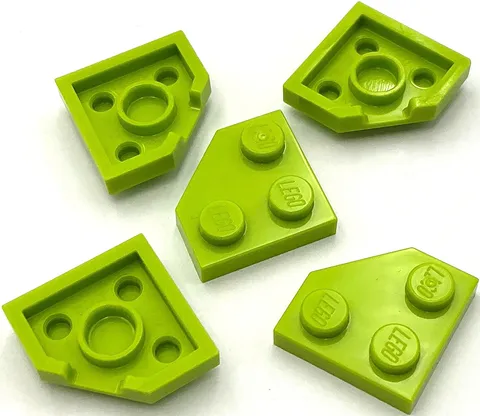 Lego 5 New Lime Wedge Plates 2 x 2 Cut Corner Parts