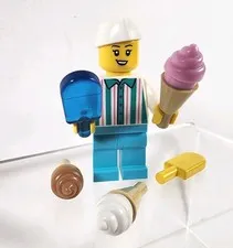 LEGO BAM MOC Minifigure Icecream Woman Female Vendor Street Food City Popsicles 