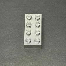 Lego Brick Part #3001 (2x4) - 25th Anniversary Chrome Silver Block - Pre-Owned