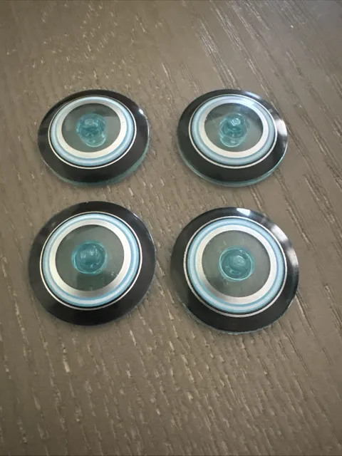 LEGO Dish 4 x 4 w/ Black, Azure & Silver Circles (3960 / 40568)4 Pcs
