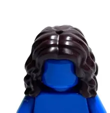 Lego - Minifigure Hair - Dark Brown, Wavy, Long, Middle Part
