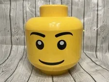 Lego 12” 2011 Large Yellow Head Storage Case Container w/ 2 Trays & Handle