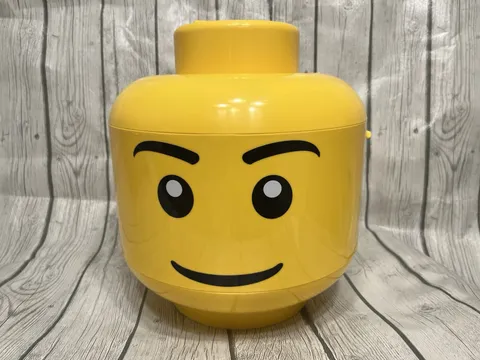 Lego 12” 2011 Large Yellow Head Storage Case Container w/ 2 Trays & Handle