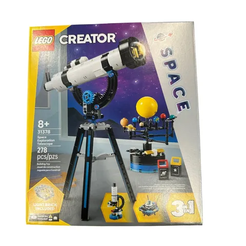 LEGO Kids Multicolor Space Exploration Telescope 31378 3-in-1 Set 278 Pcs New!