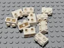 New LEGO Lot of 10 White 1x2 Bricks with Studs on Both Sides