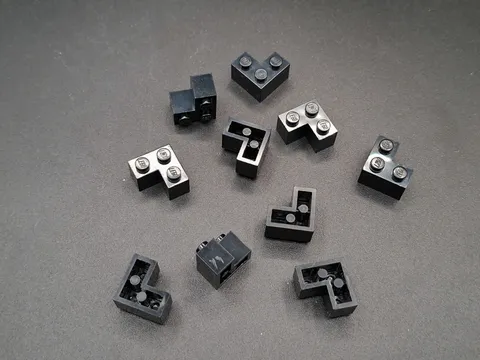 LEGO - 10x - Brick - Brick - 2x2 Corner - Black - 2357