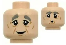 Lego 76388 Mr Flume Minifig HEAD Light Nougat Gray Eyebrows Smile/Whistling D161