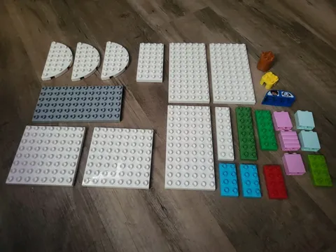 Lot of 25 Lego Duplo Base Plates And  various Pieces