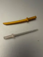 LEGO Lot of 1 Pearl Gold Katana Sword and 1 Pearl Katana Sword