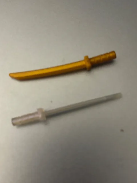 LEGO Lot of 1 Pearl Gold Katana Sword and 1 Pearl Katana Sword