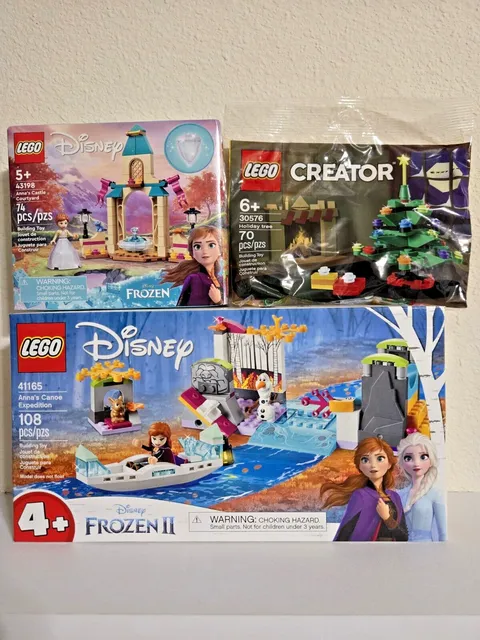 LEGO Disney Frozen 43198 Anna's Castle Courtyard, 41165 Canoe Expedition & 30576