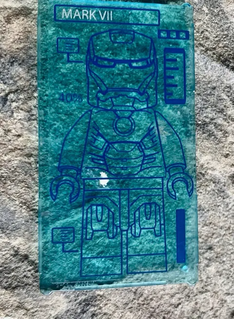 Lego Marvel Iron Man Mark VI Screen Glass. #57895pb019. Used