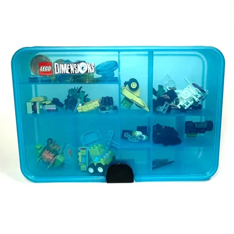 LEGO Dimensions Blue Storage Case 4080 Lot with 8 Vehicle Tag Bases & Parts