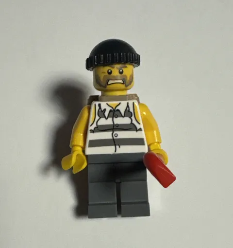 LEGO City Verne The Robber Jail Prisoner Minifigure with Accessories 4437 4440