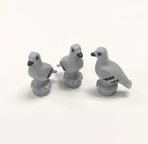 New LEGO Animal Birds Lot - Light Gray Pigeon Bird x3 - 60473 11371 60469 60506