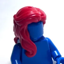 Lego - Minifigure Hair - Red, Female, Wavy, Long, Over Shoulder, Curls