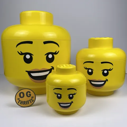 LEGO Minifigure Head Storage Set Nesting Containers Matryoshka 3pc 2019