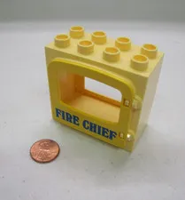 Lego Duplo Yellow Fire Chief Window Pane Door Unit Building Block 2X4 Station #2