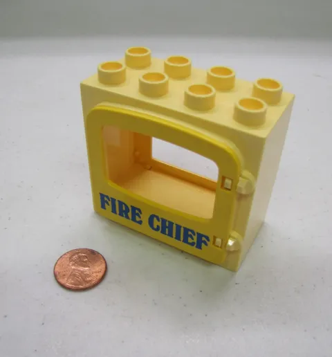 Lego Duplo Yellow Fire Chief Window Pane Door Unit Building Block 2X4 Station #2