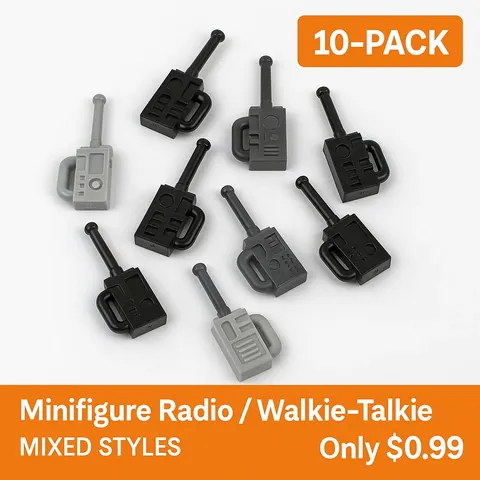 LEGO® Minifigure Radio / Walkie-Talkie – 10-Pack Mixed Styles Value Set