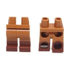 2x LEGO Minifigure Legs Molded Reddish Brown Boots