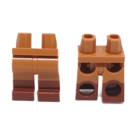 2x LEGO Minifigure Legs Molded Reddish Brown Boots