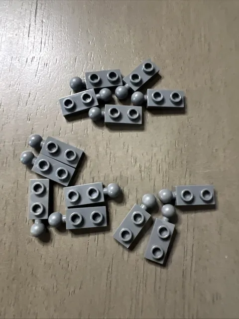LEGO 22890 Dark Bluish Gray Plate, Modified 1 x 2 with Tow Ball on End x13