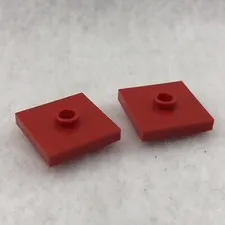 LEGO 87580 Red Plate, Modified 2 x 2 W/Groove & 1 Stud in Center (Jumper) (x1)