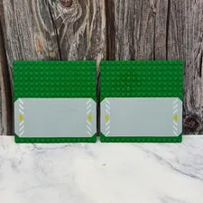 Lego Baseplate 16 x 16 Road / Driveway Yellow Triangle Print LOT of 2 6345  6478
