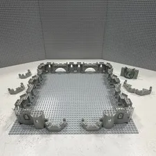 Lego Castle VINTAGE Light Gray : 42 Piece Lot : Turrets + Walls + Arches +More !