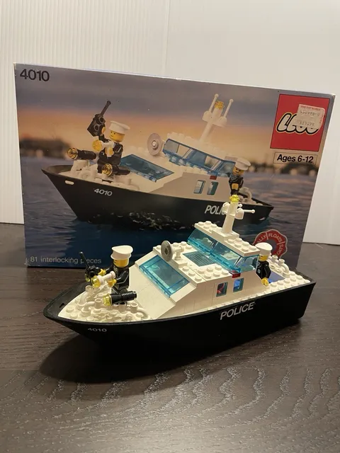 Lego Town 4010 Police Rescue Boat with Box, No Instructions