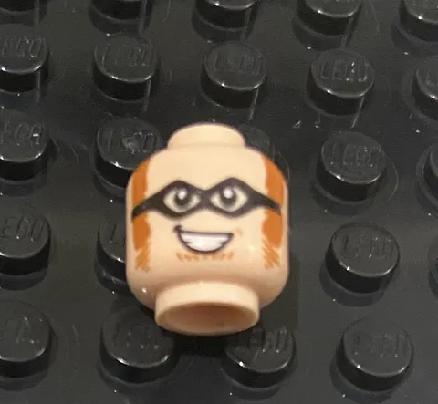 LEGO Light Flesh Nougat Head, Toothy Grin, Black Glasses, Sideburns
