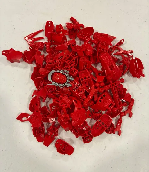 LEGO BIONICLE Red Plastic Parts & Pieces Bulk Lot, More Than 10 Pieces
