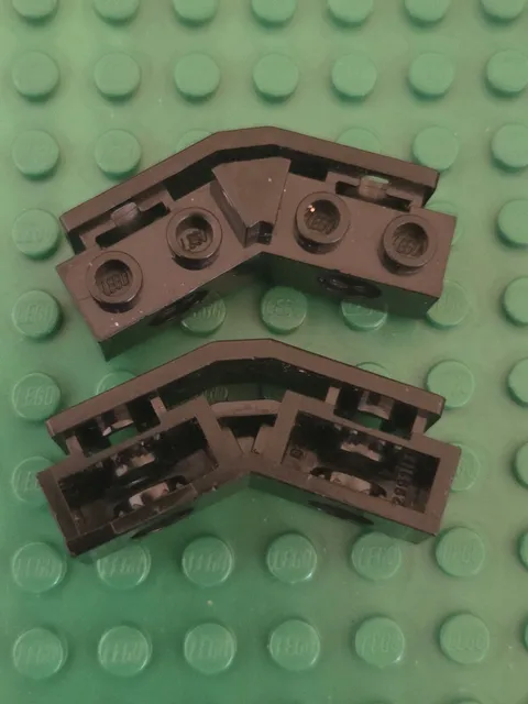 LEGO Brick Parts Lot Black Plastic Angled/Curved Design ID 29107 (2 pcs)
