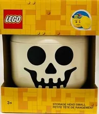 NIB LEGO Skeleton Storage Head Container Halloween Small - White